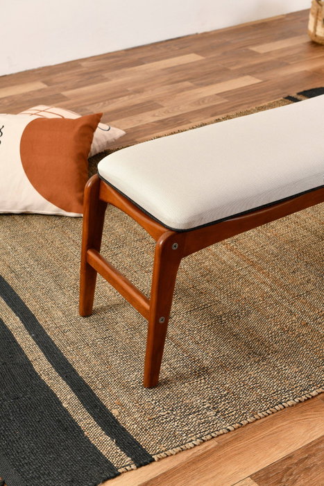 Hanah Home Banco de Madera de Carpe 120 cm - Elegante y Sofisticado para Salón, Dormitorio o Entrada